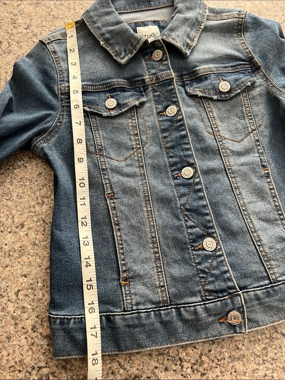 NWT Mudd Girls' Denim Jacket in Faded Blue Wash Size 14